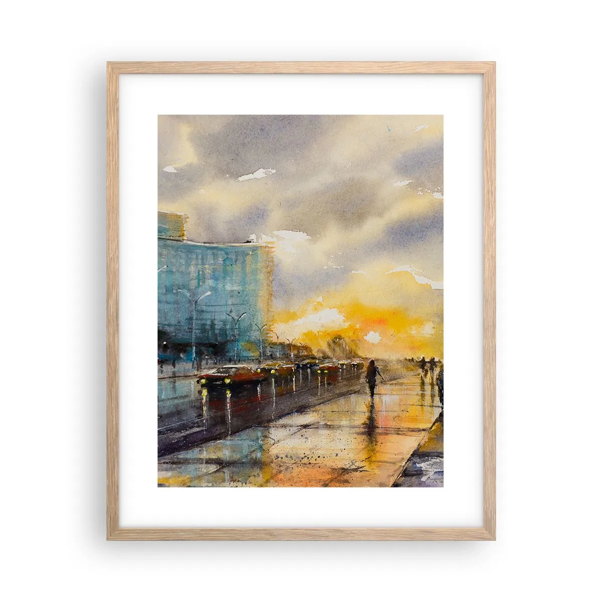 Plagát v ráme zo svetlého duba - Život na pobreží - 40x50 cm