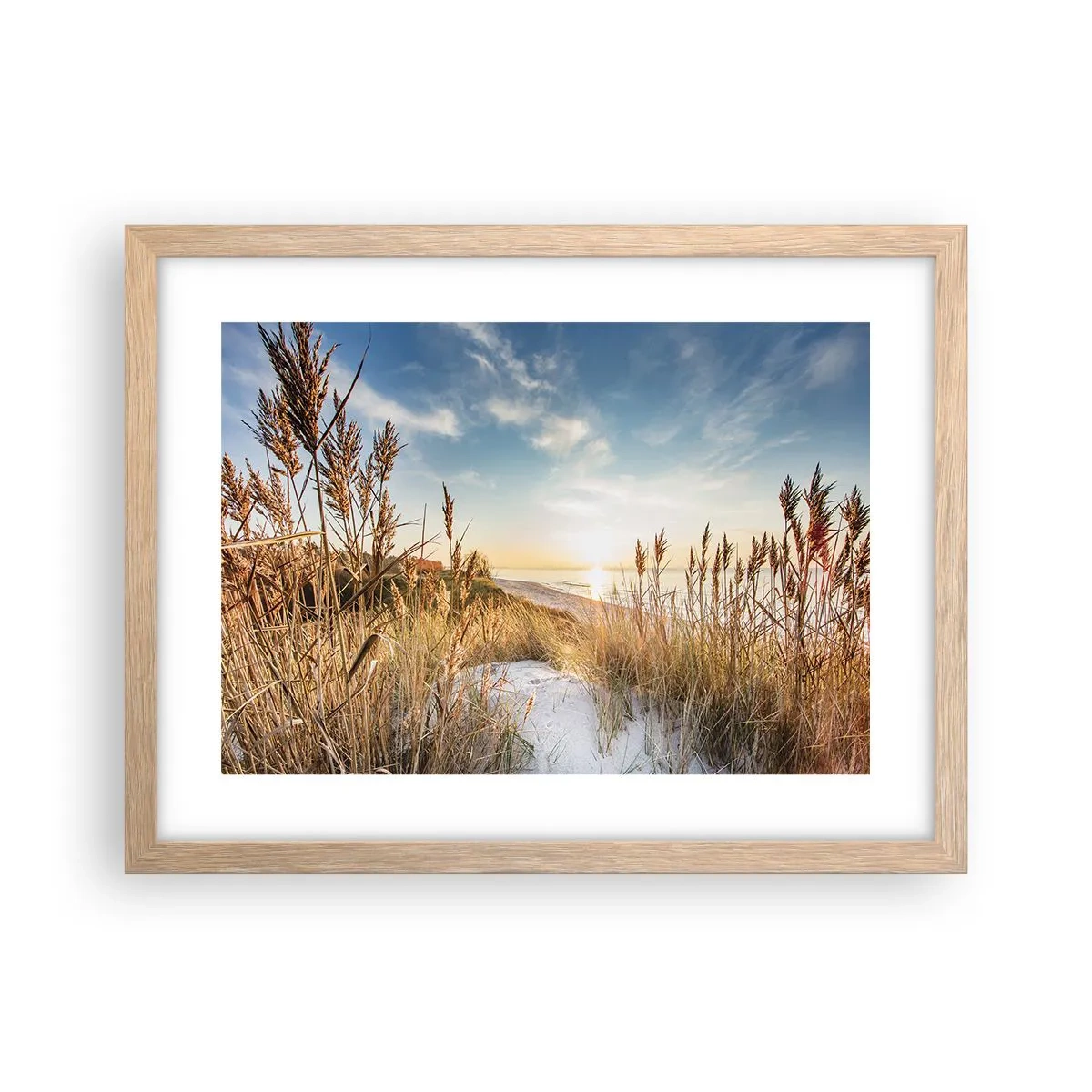 Plagát v ráme zo svetlého duba - Severná pláž - 40x30 cm