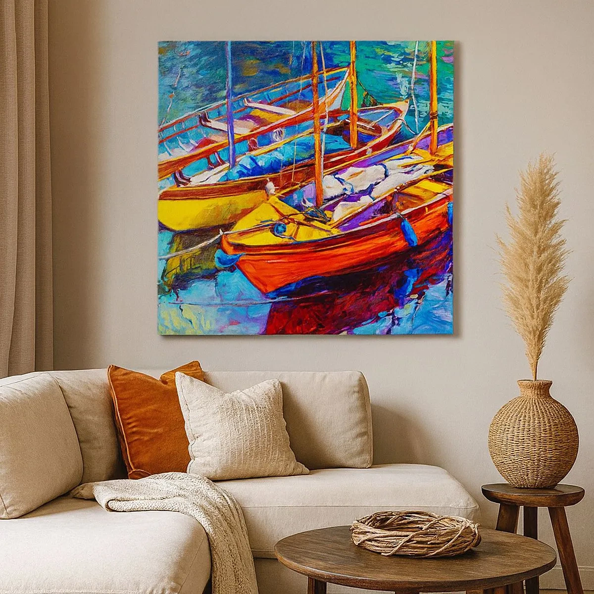 Obraz na plátne - Na vode hustej od farieb - 30x30 cm