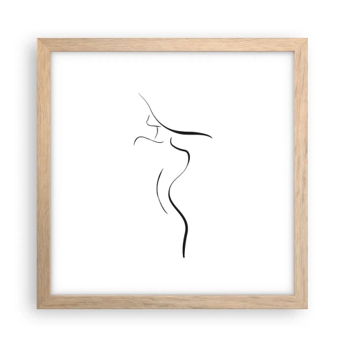 Plagát v ráme zo svetlého duba - Nepolapiteľná ako vlna - 30x30 cm