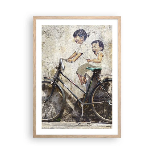 Plagát v ráme zo svetlého duba - Pravda alebo klam? - 50x70 cm