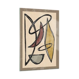 Obraz na skle - Kompozícia – oblúky a ovály - 50x70 cm
