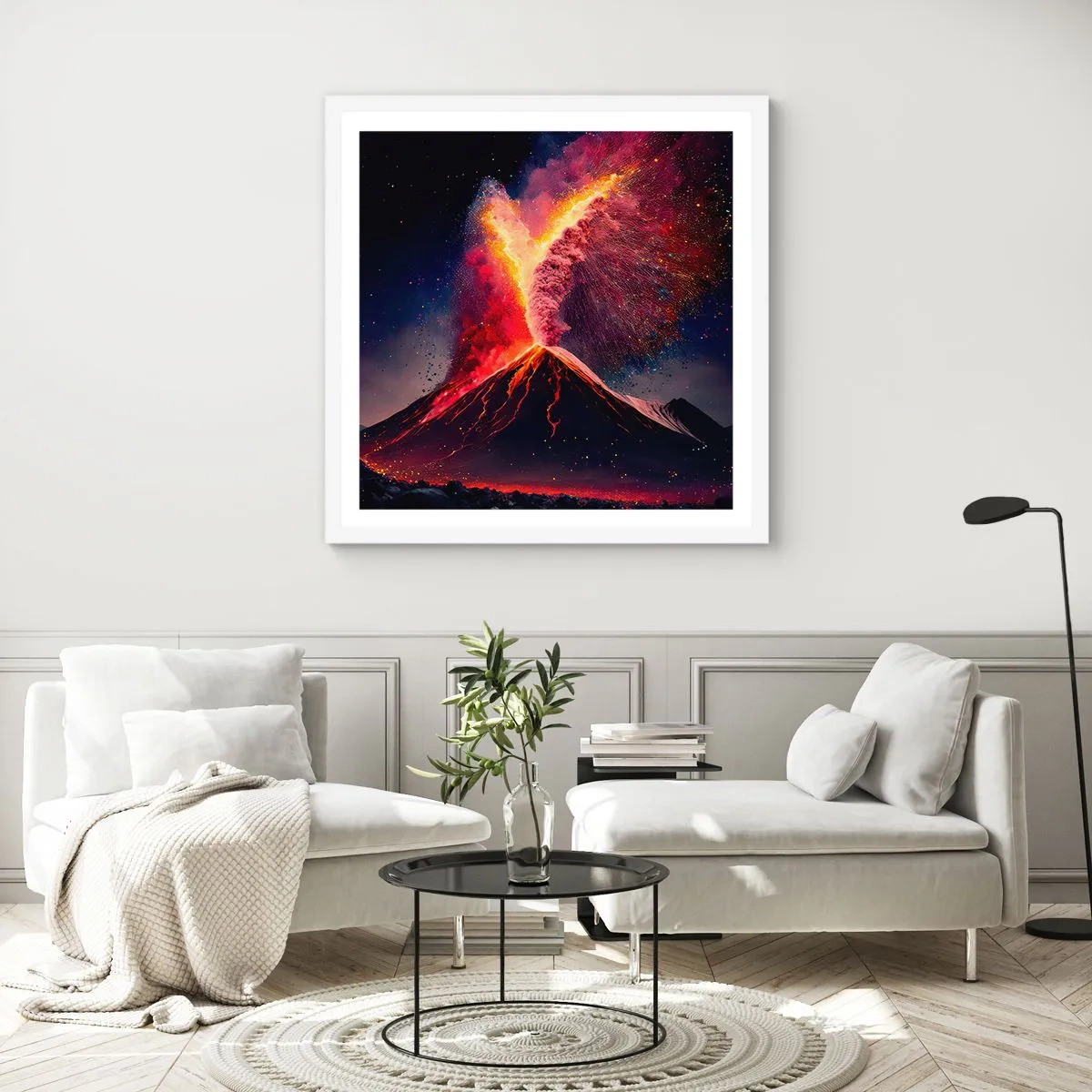 Plagát v bielom ráme - Krása a hrôza - 40x40 cm