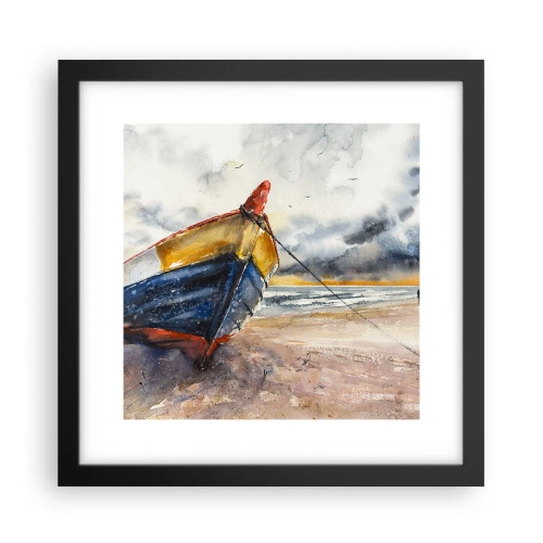 Plagát v čiernom ráme - Odpočinok na brehu - 30x30 cm