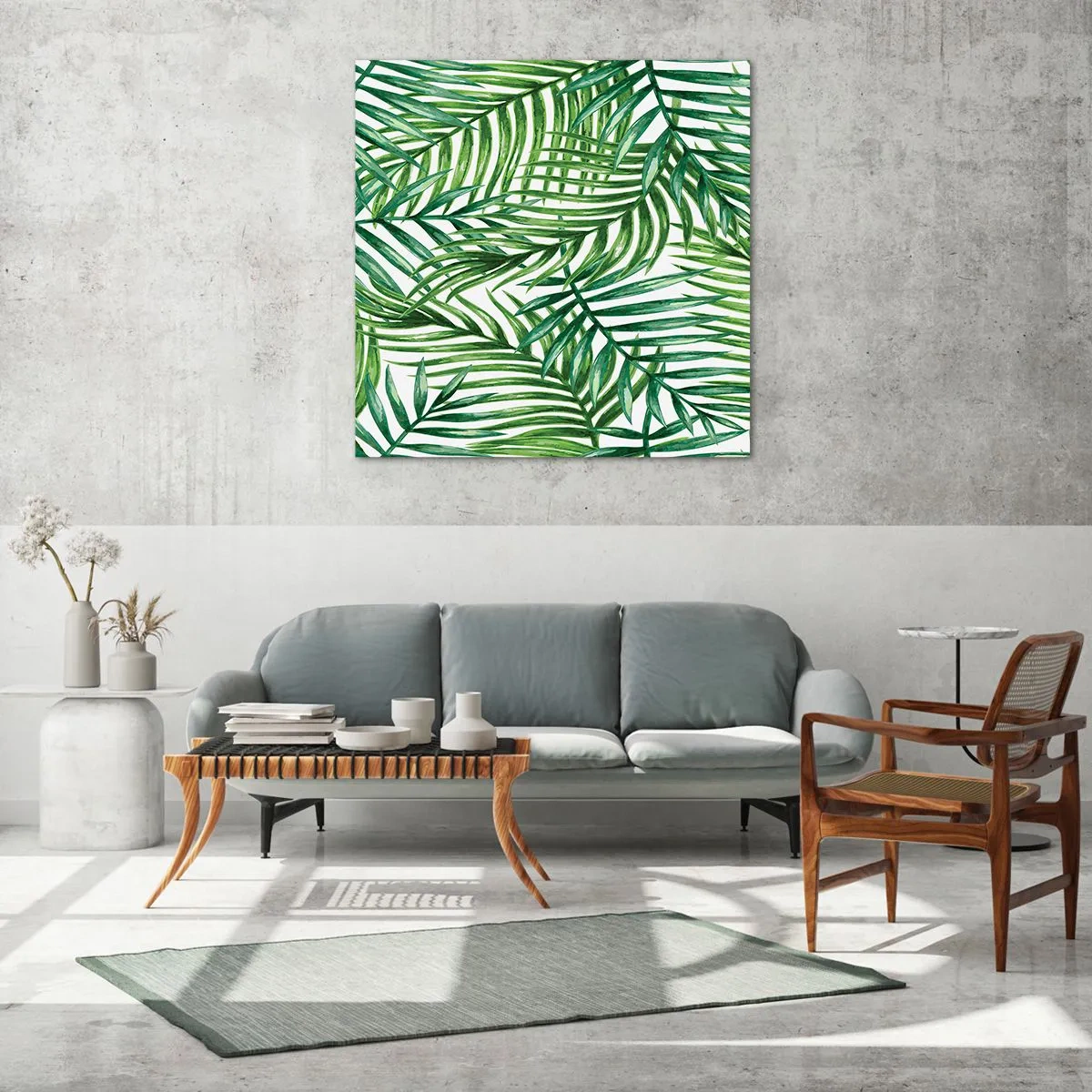 Obraz na skle - Pod zeleným baldachýnom - 60x60 cm