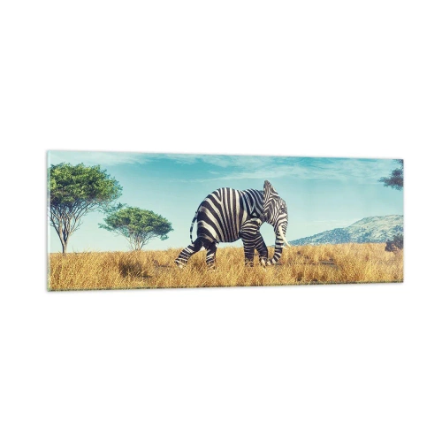 Obraz na skle - Šedá už nie je v móde - 90x30 cm