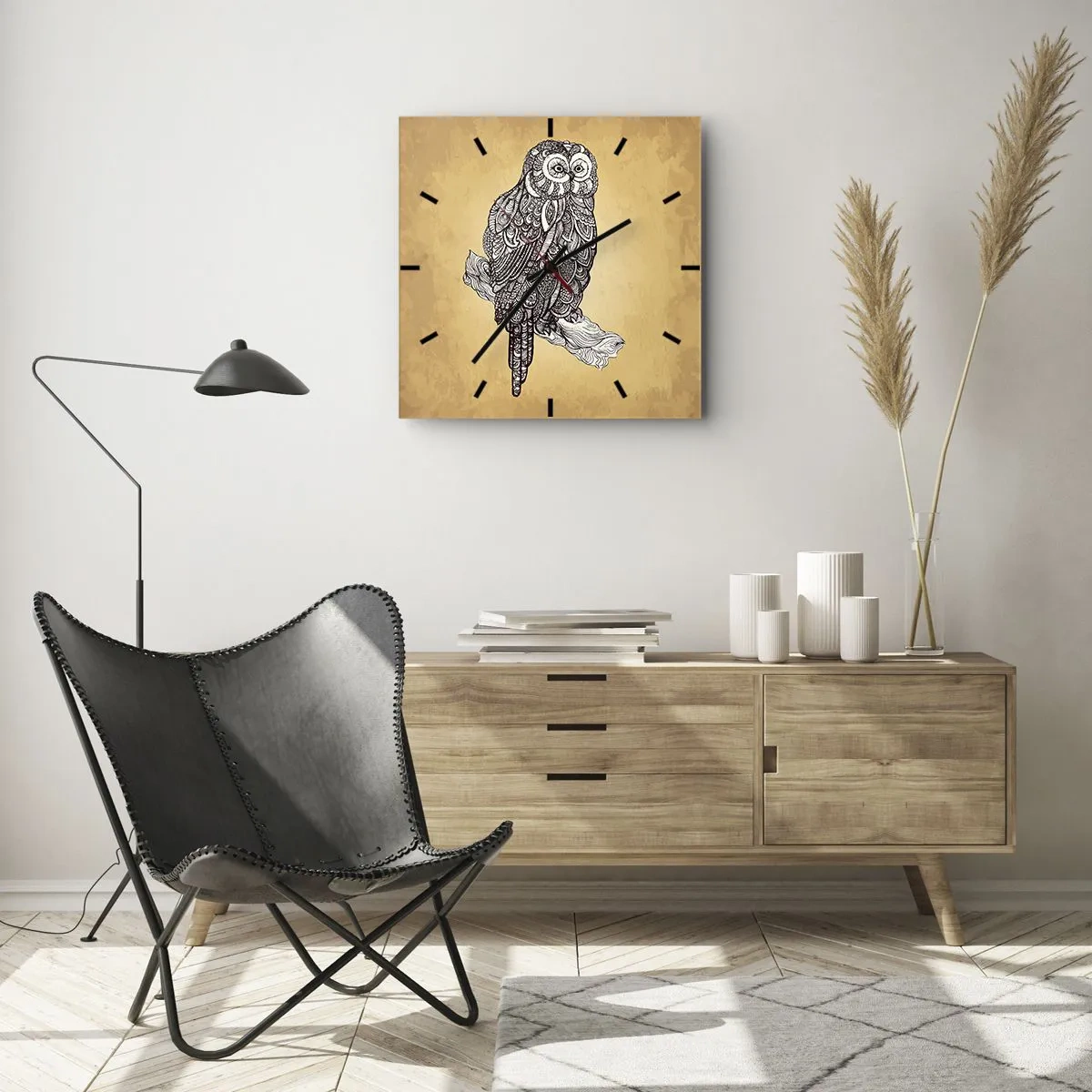 Nástenné hodiny - Majstrovské ornamenty múdrosti - 40x40 cm