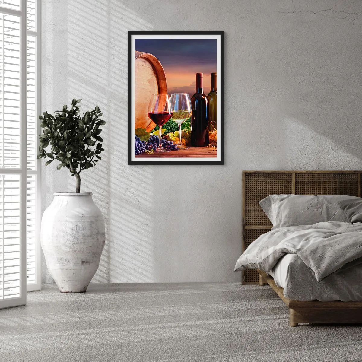 Plagát v čiernom ráme - Tu má život chuť - 40x50 cm