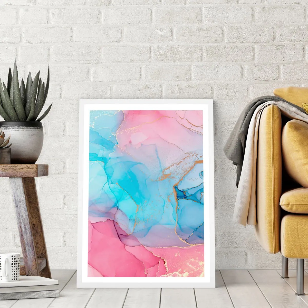 Plagát v bielom ráme - Stretávanie a prelínanie - 50x70 cm