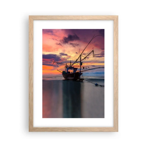 Plagát v ráme zo svetlého duba - Exotický večer - 30x40 cm