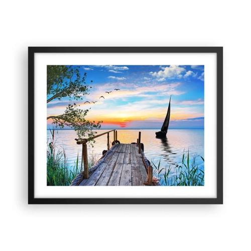 Plagát v čiernom ráme - Dobrý večer - 50x40 cm