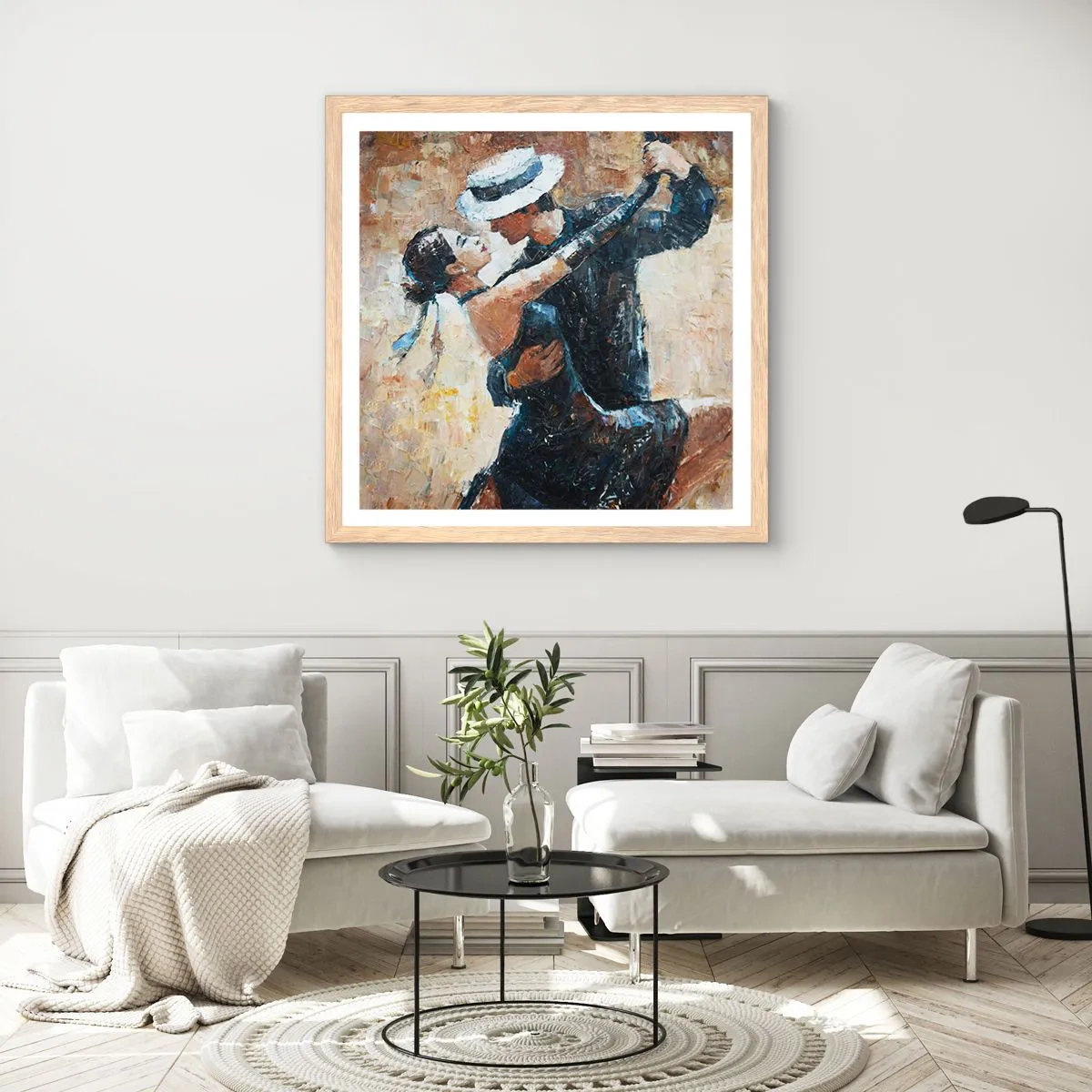 Plagát v ráme zo svetlého duba - A la Rudolf Valentino - 60x60 cm