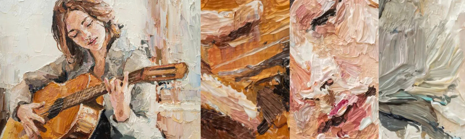 Vzorka Fototapeta Standard Eco - Koncert pre gitaru a dievčenské srdce - Gitara, Hudba, Dievča - 100x30 cm