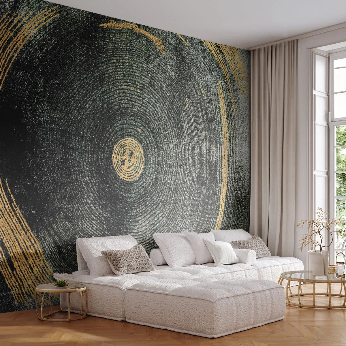 Fototapeta Premium Sand - Zmena a trvanie - Tmavý, Drevo, Art Deco - 100x70 cm