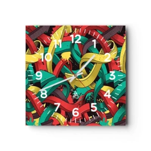 Nástenné hodiny - Kadiaľ do cieľa? - 30x30 cm