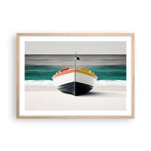 Plagát v ráme zo svetlého duba - Na správnom mieste - 70x50 cm