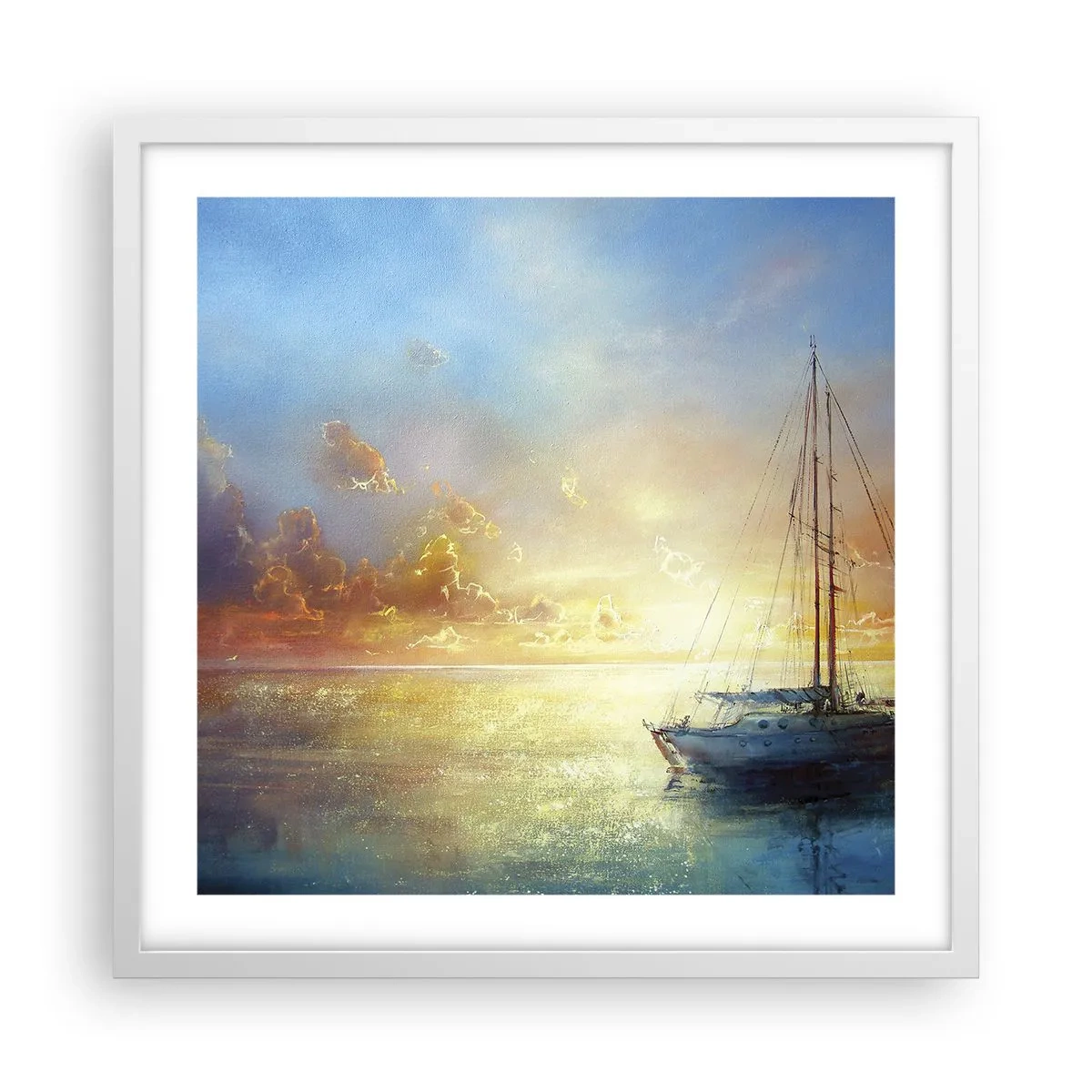 Plagát v bielom ráme - V zlatom zálive - 50x50 cm
