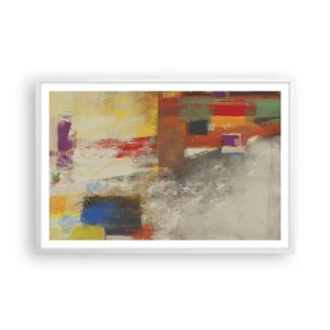 Plagát v bielom ráme - Geometria farieb - 91x61 cm