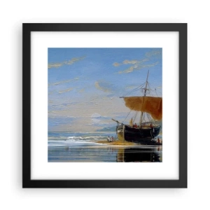 Plagát v čiernom ráme - Voda, zem, vzduch - 30x30 cm