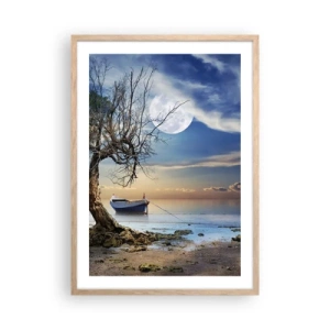 Plagát v ráme zo svetlého duba - Je to koniec alebo začiatok? - 50x70 cm
