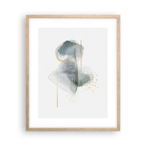 Plagát v ráme zo svetlého duba - O vzťahu medzi šedou a zlatou - 40x50 cm