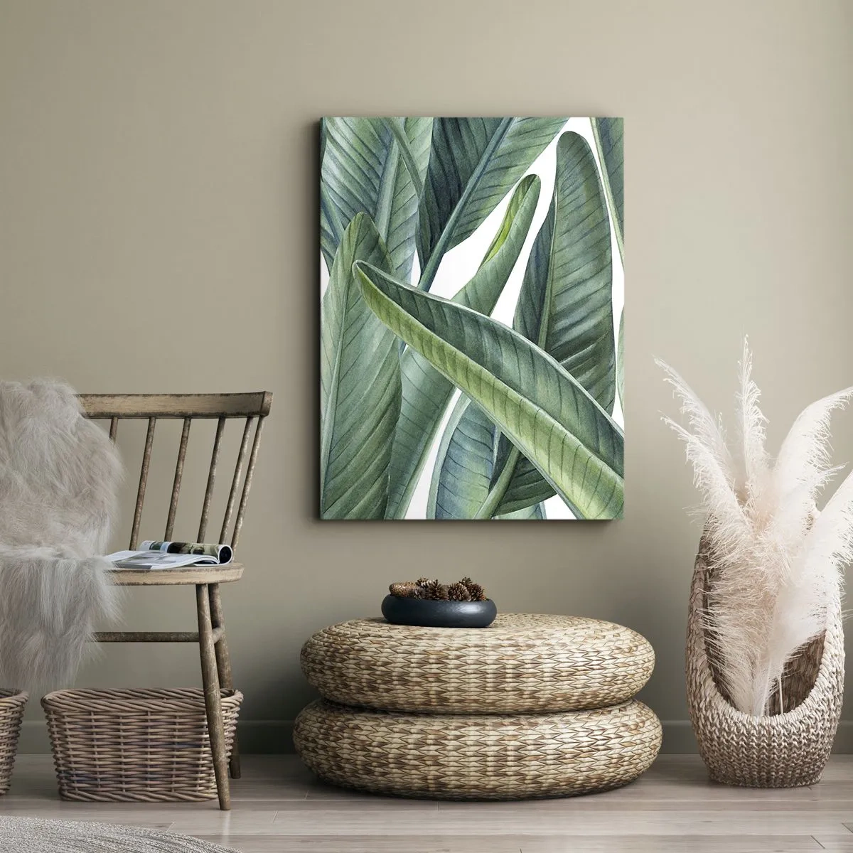 Obraz na plátne - Proste zelená - 50x70 cm