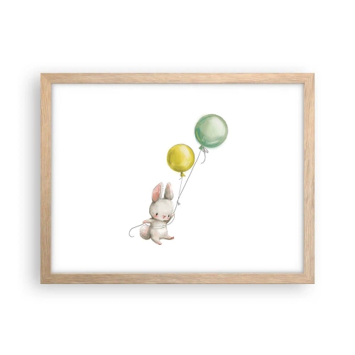 Plagát v ráme zo svetlého duba - Poletím aj ja! - 40x30 cm