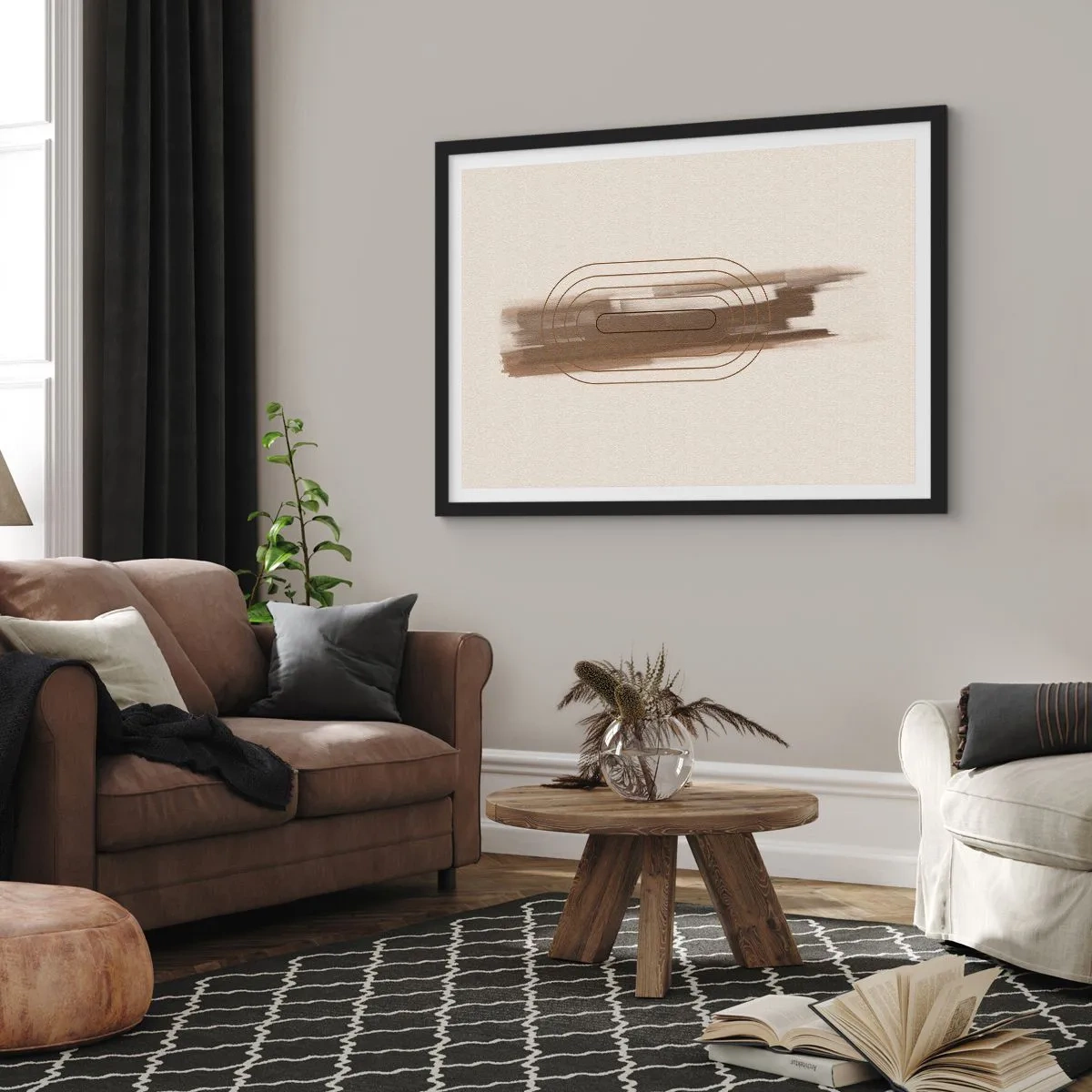 Plagát v čiernom ráme - Závan šedej - 91x61 cm