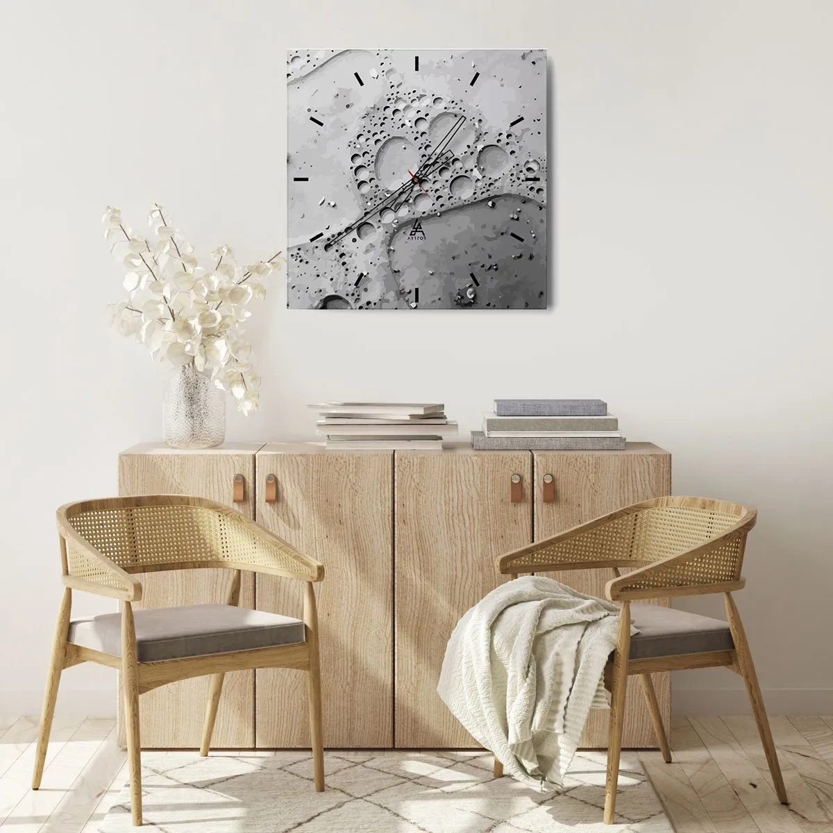 Nástenné hodiny - Stopa po spenenom - 40x40 cm