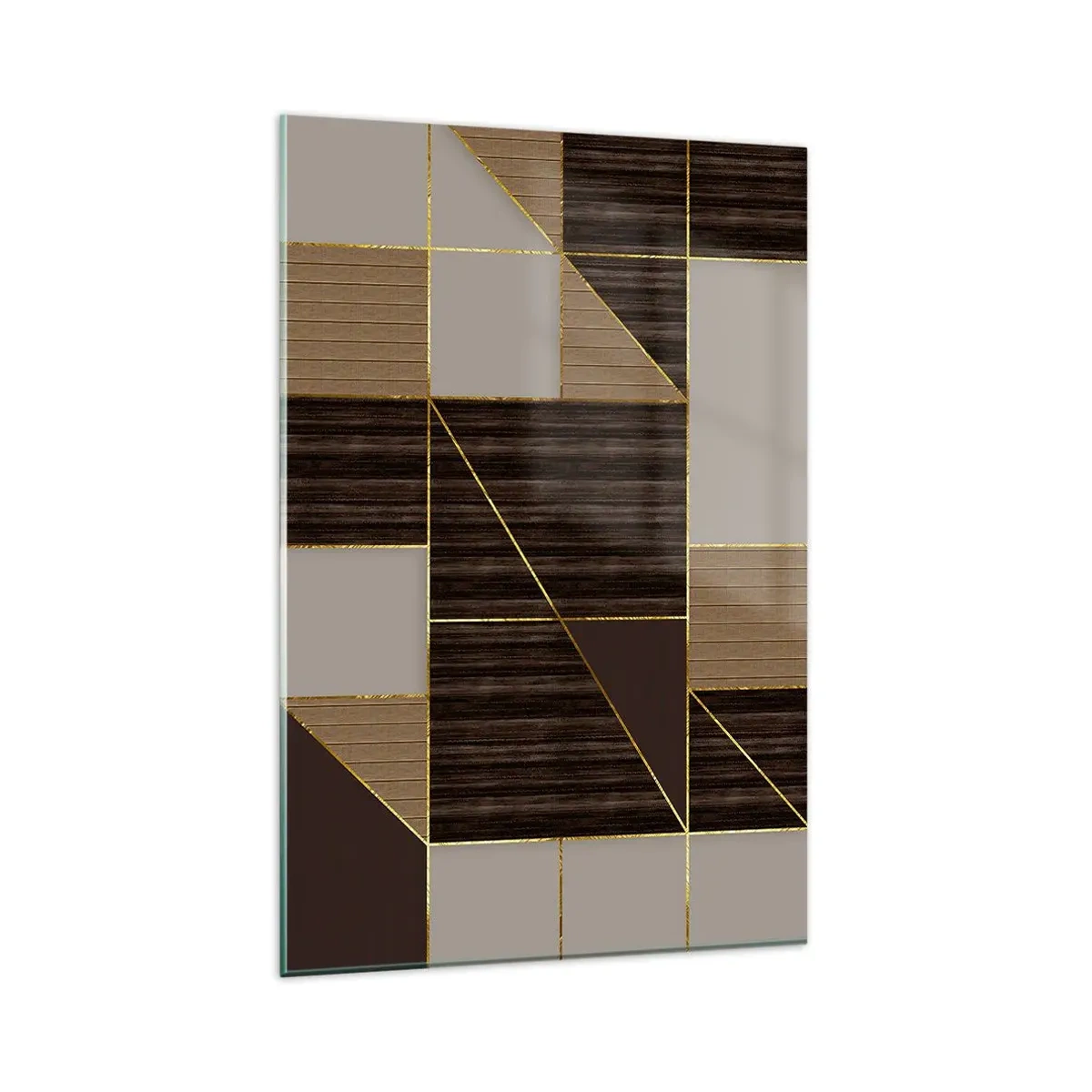 Obraz na skle - Mozaika hnedej a zlatej - 80x120 cm
