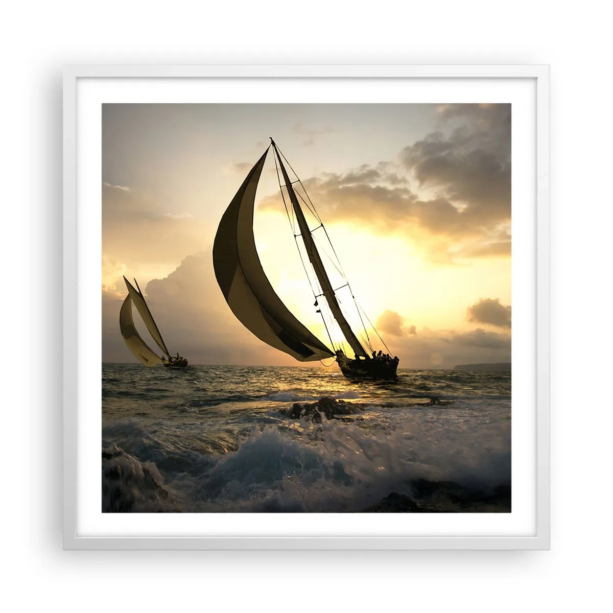 Plagát v bielom ráme - S vetrom a proti vetru - 60x60 cm