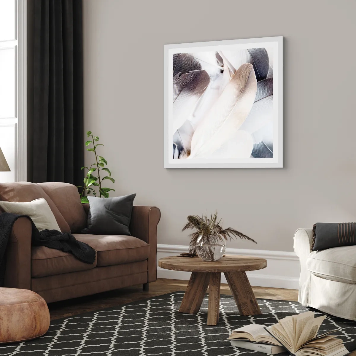 Plagát v bielom ráme - Takmer anjelské - 50x50 cm