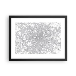 Plagát v čiernom ráme - Mapa londýnskeho labyrintu - 40x30 cm