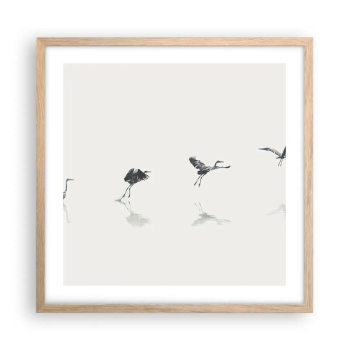 Plagát v ráme zo svetlého duba - Štyri jednoduché kroky - 50x50 cm