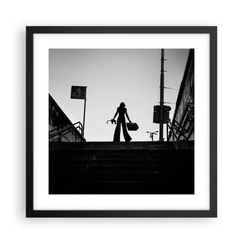Plagát v čiernom ráme - Mestská cesta - 40x40 cm