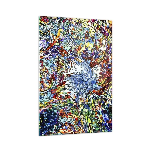 Obraz na skle - Vitráž s kvapkami - 80x120 cm