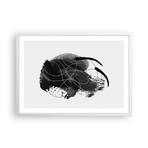 Plagát v bielom ráme - Upletené z čiernej - 70x50 cm