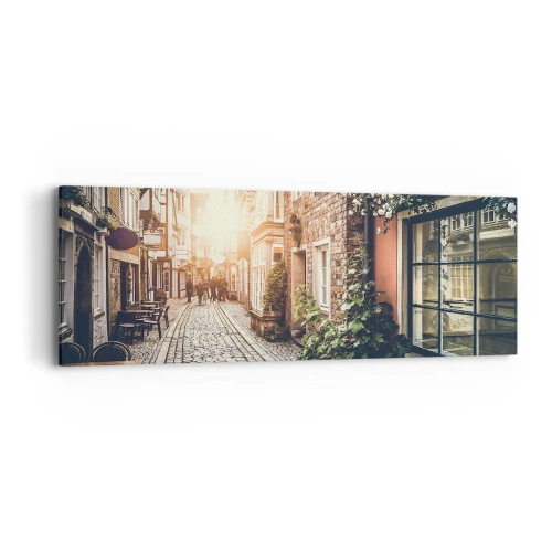 Obraz na plátne - Ružová ulička v ružovej žiare - 90x30 cm