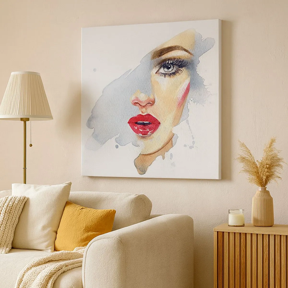 Obraz na plátne - Odraz v kvapke vody - 30x30 cm