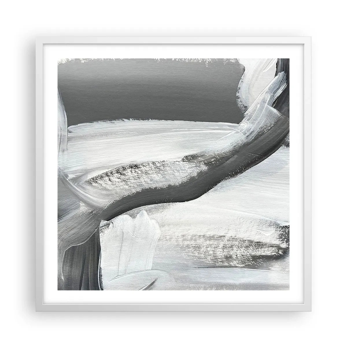 Plagát v bielom ráme - Pevným pohybom - 60x60 cm