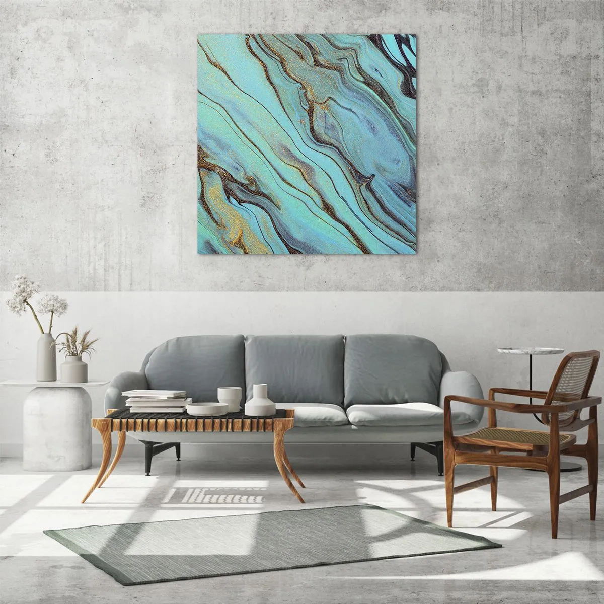 Obraz na skle - Tyrkysový príliv - 50x50 cm
