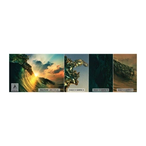 Vzorka fototapety Premium Sand - Surfer, kde si? - Morská vlna, Lúče slnka, Príroda - 100x30 cm