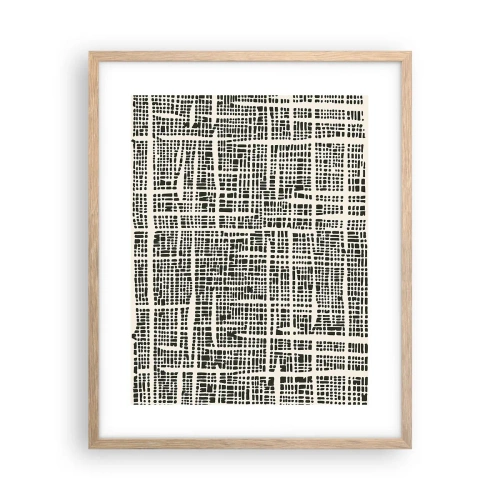 Plagát v ráme zo svetlého duba - Tkaná kompozícia - 40x50 cm
