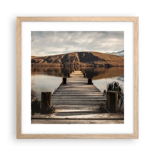 Plagát v ráme zo svetlého duba - Krajina v tichu - 40x40 cm