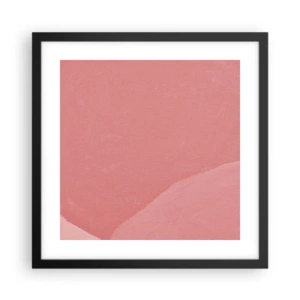 Plagát v čiernom ráme - Organická kompozícia v ružovej - 40x40 cm