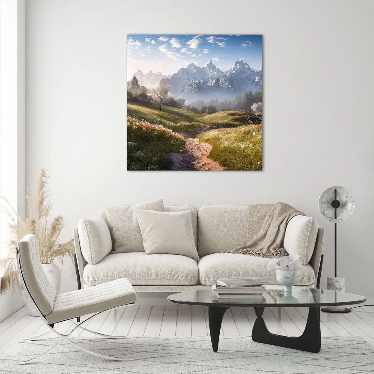 Obraz na skle - Idylické údolie - 50x50 cm