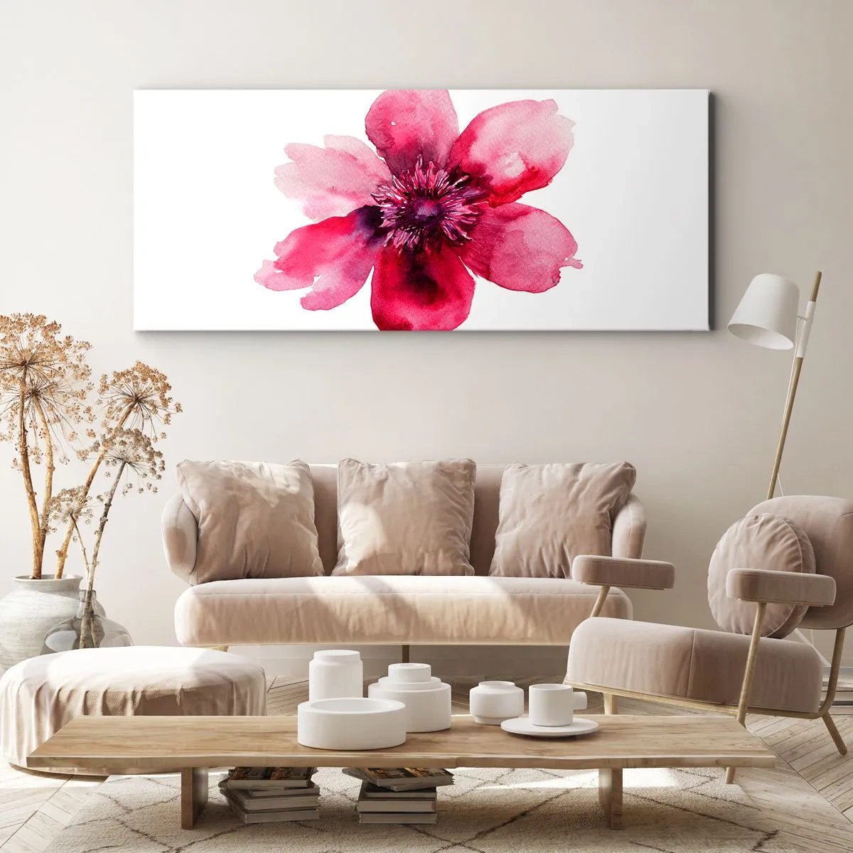 Obraz na plátne - Karmínový voňavý bozk - 100x40 cm