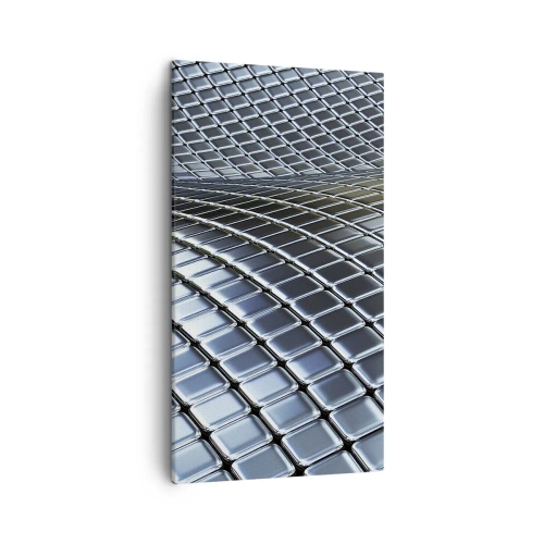 Obraz na plátne - Kovová strieborná vlna - 45x80 cm