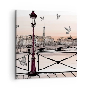 Obraz na plátne - Nad strechami Paríža - 50x50 cm