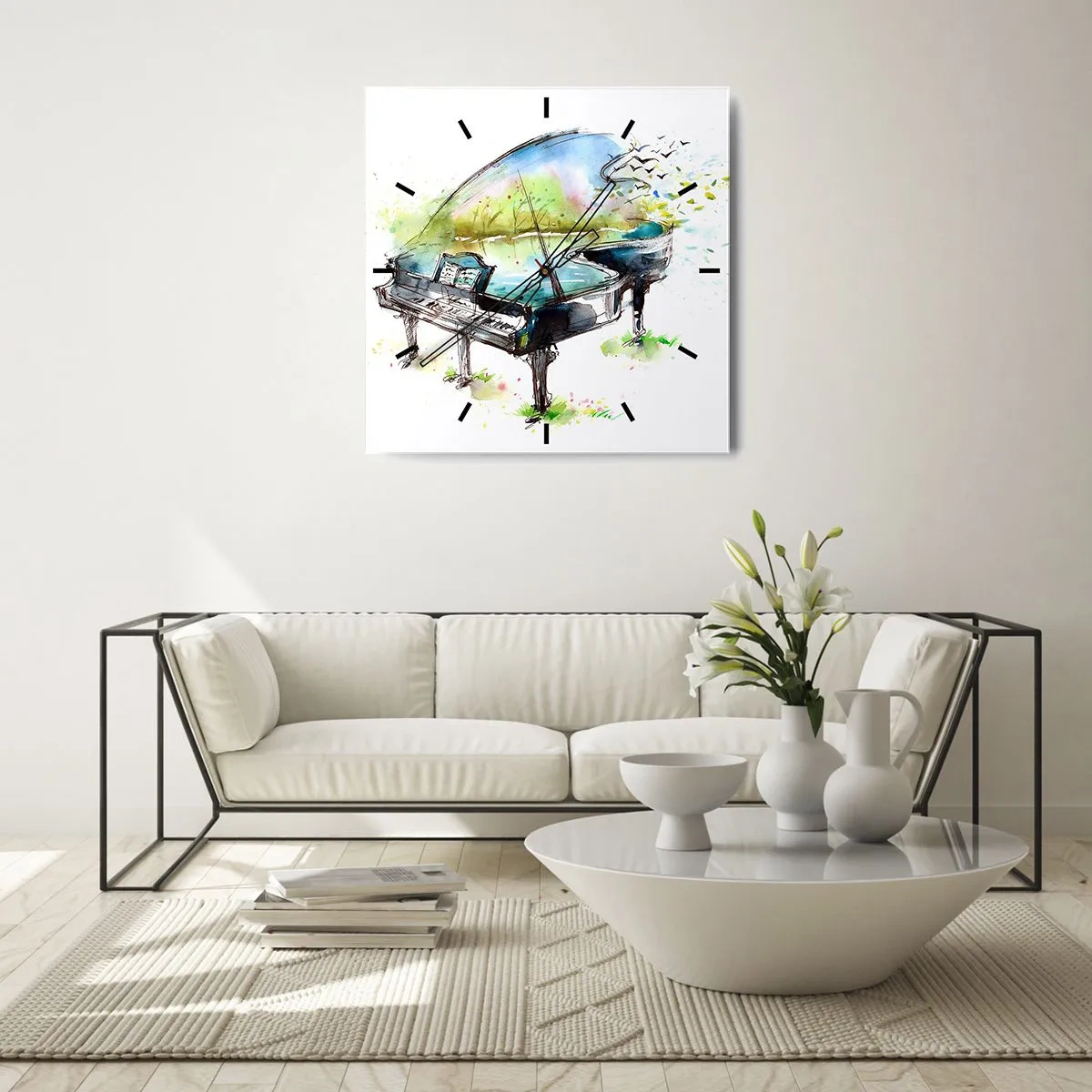 Nástenné hodiny - Zakliate v hudbe - 40x40 cm